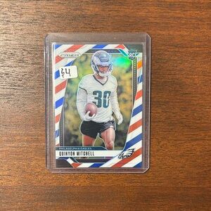 Quinyon Mitchell 2024 Prizm Red, White, and Blue Rookie Card #381